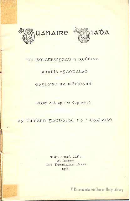 Figure 3: Title page of the Duanaire Diada