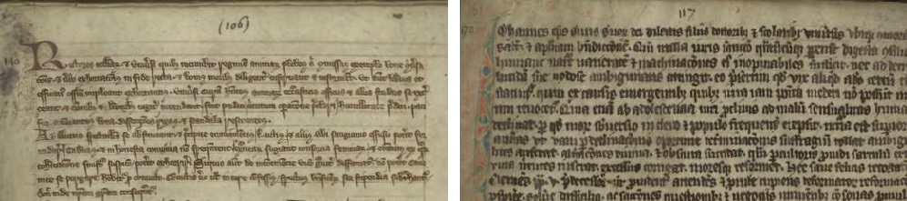 Two folio images taken from the pages of the 'Crede Mihi'