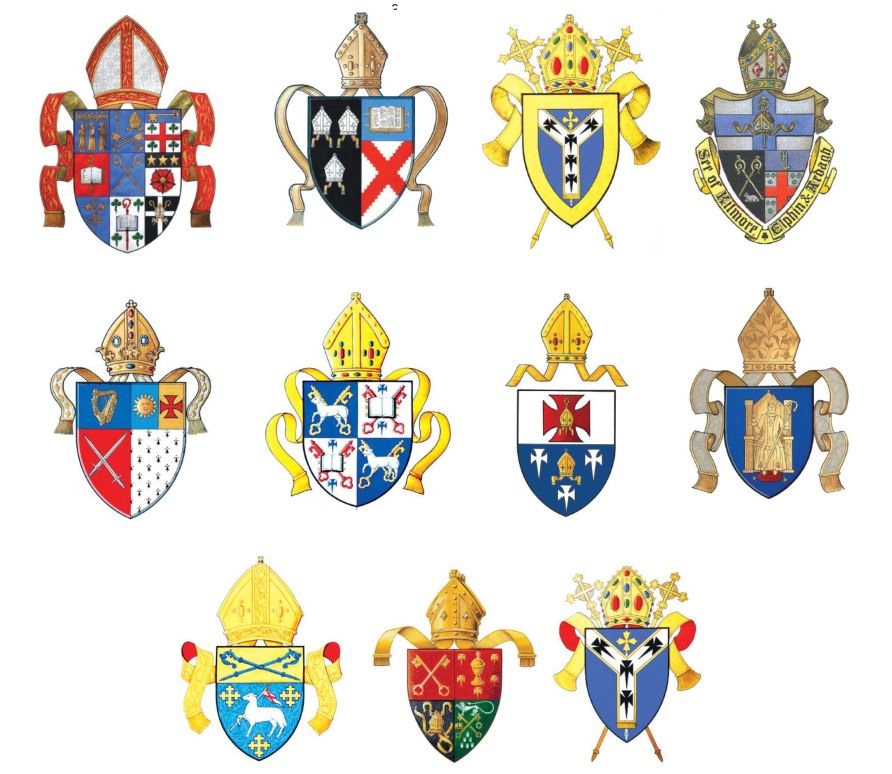 Figure 6. The 11 Diocsean Coats of Arms.