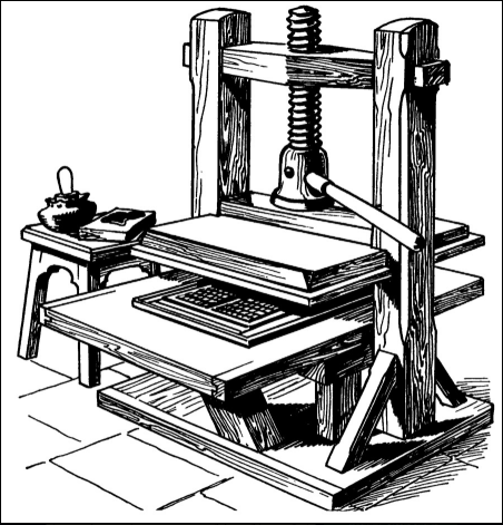 Figure 4: an illustration of an early printing press