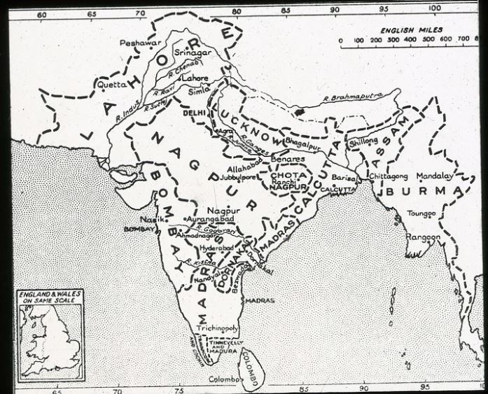 Figure 2. Map of the dioceses of the Church of India, Burma and Ceylon, pre-1947.