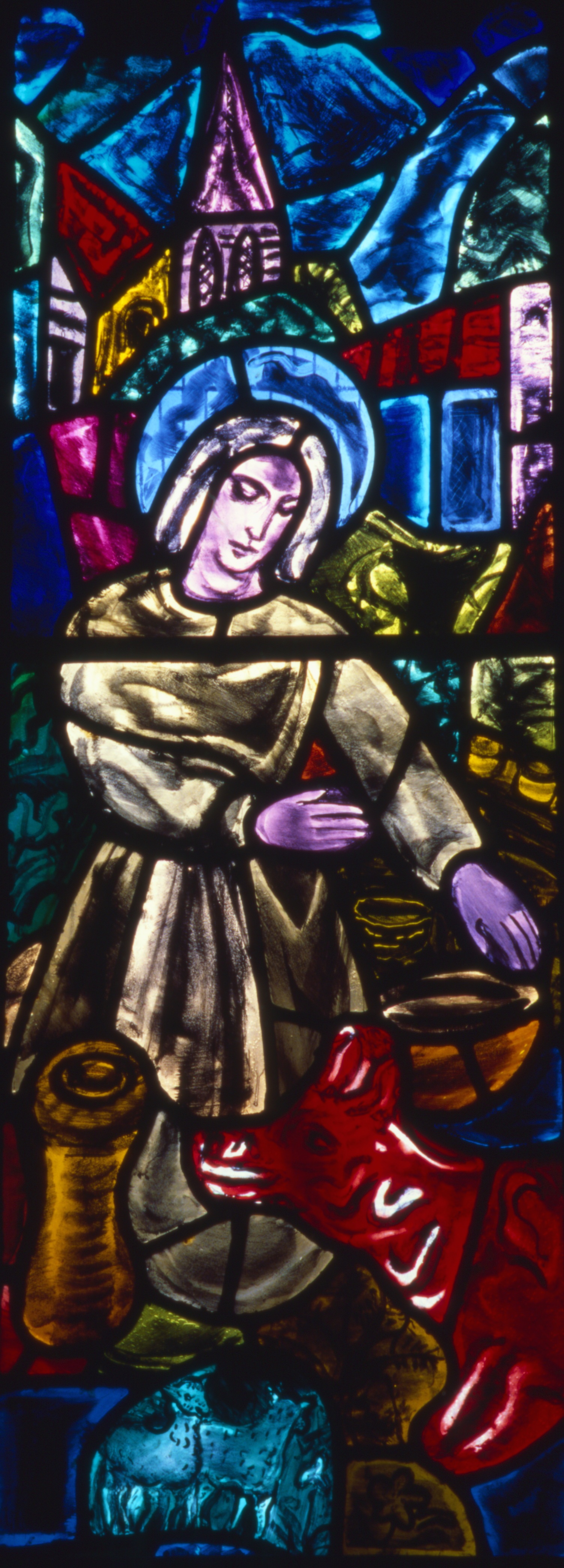 Figure 10: St Brigid's Window, St John's Malone - designed by Evie Hone. Gloine.