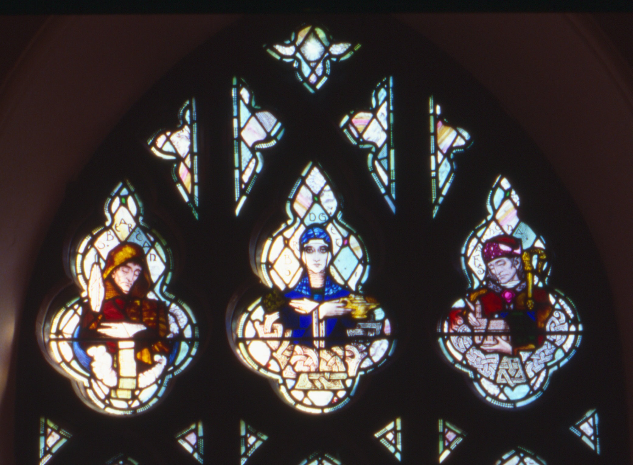 Figure 7: Transcript Windows featuring St Brigid - designed by Harry Clarke, 1918. Gloine.