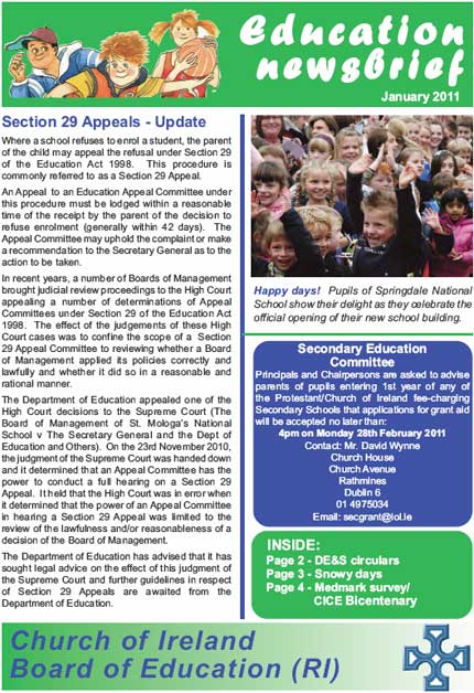 Education Newsbrief January 2011