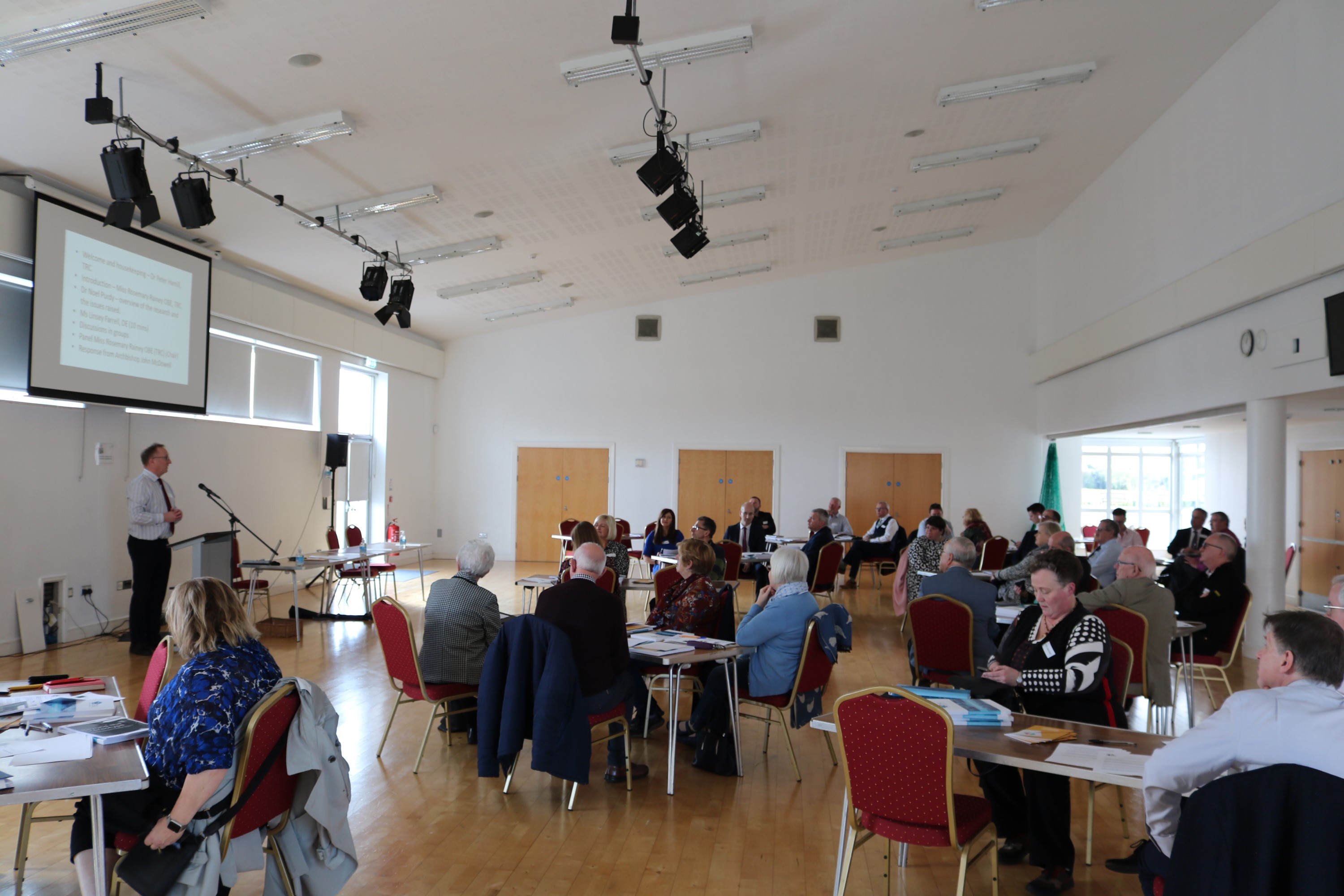 Attendees at the TRC's Beyond the Stereotype workshop in Seagoe Parish Centre.