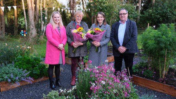 Attending the official opening of the sensory and prayer garden at Belleek Primary School.