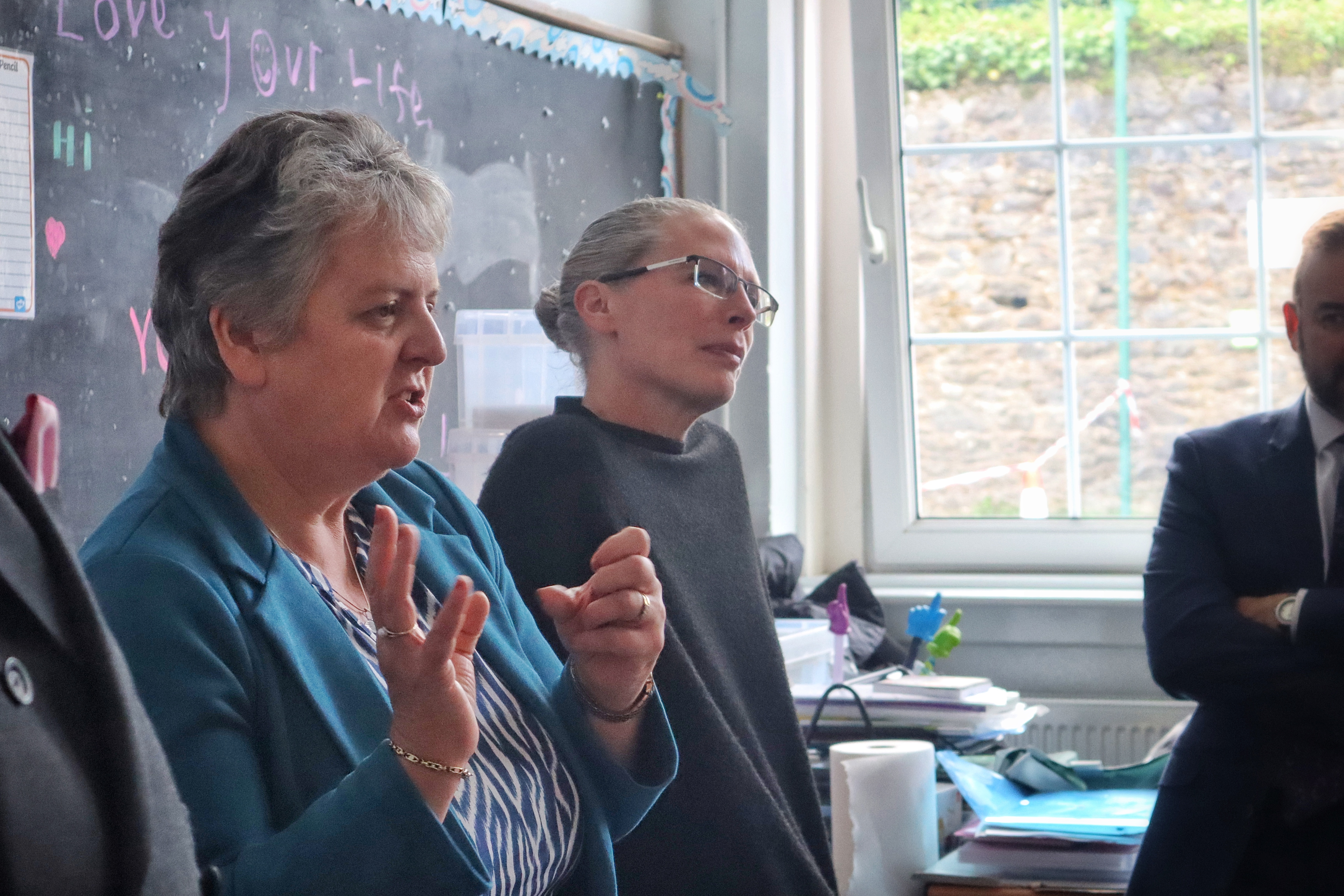 Dr Jacqui Wilkinson speaks at the launch at St Fin Barre's National School.