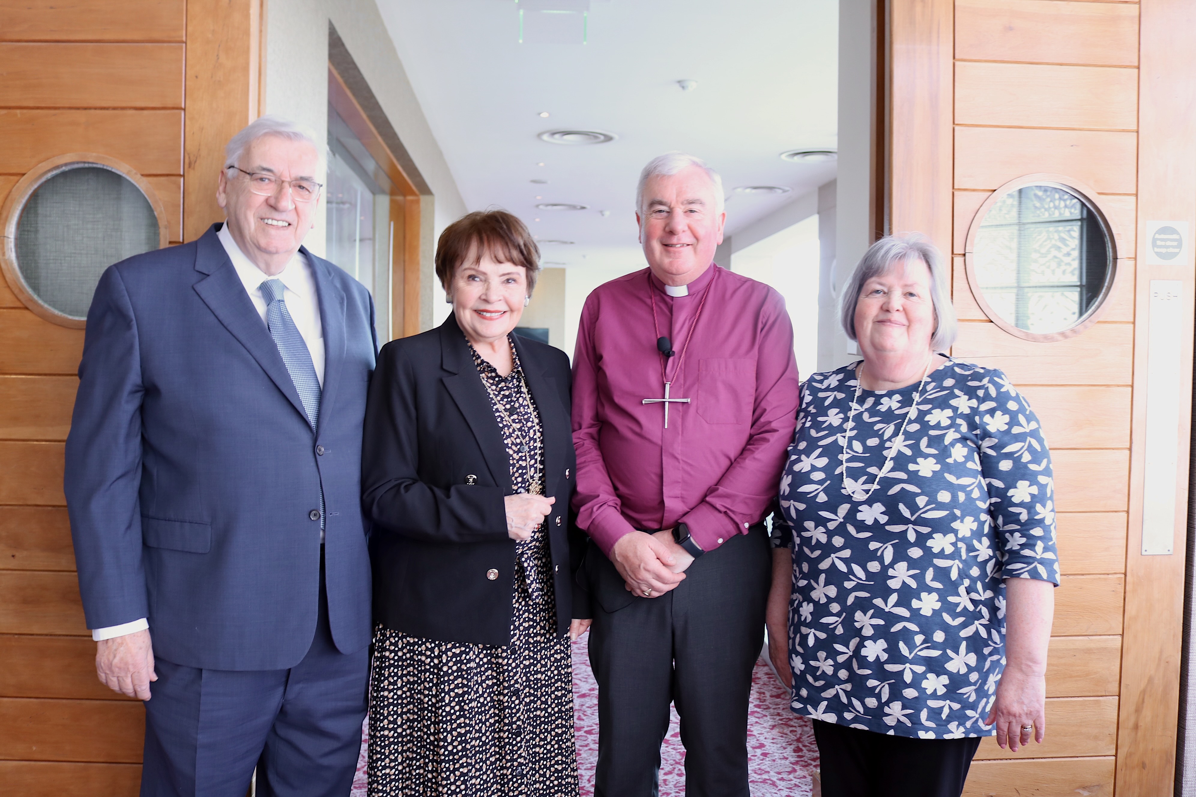Damien Scallon, Dana Scallon, Bishop David McClay, and Hilary McClay - Credit Annette McGrath