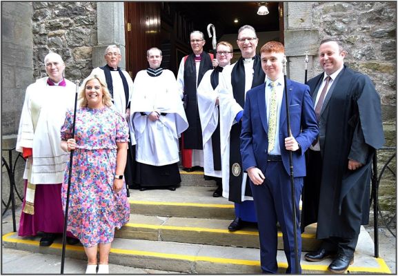 The clergy Verger and Churchwardens taking part in the reopening service.