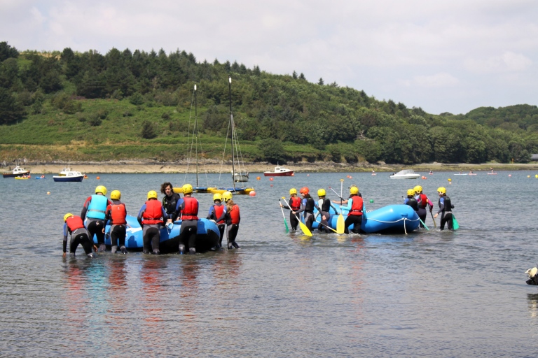 Sixth Class launching their boats.