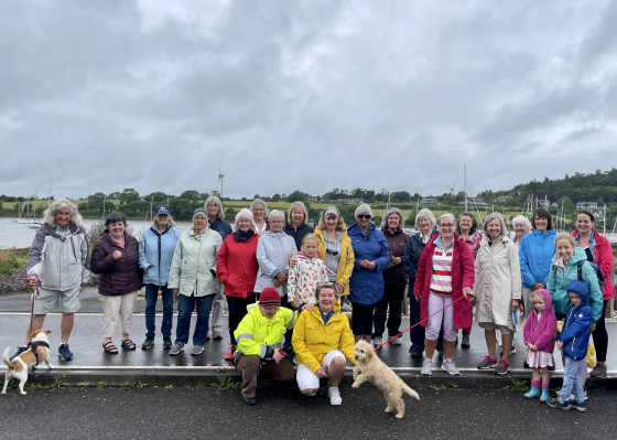 The Rev Isobel Jackson and her group of walkers.