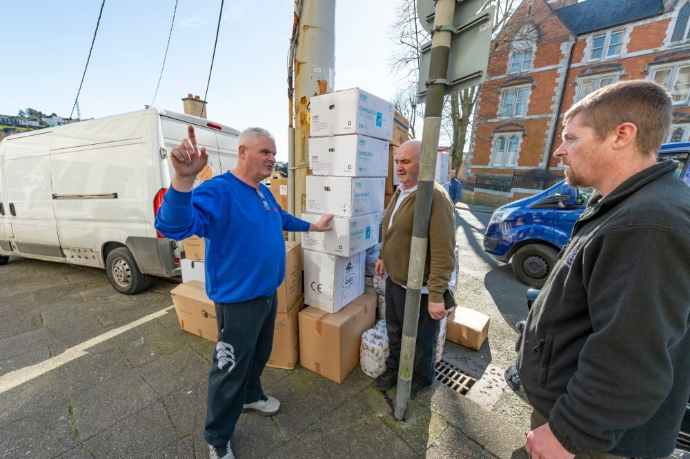 Getting one of the five vans ready. Photograph: Michael Mac Sweeney/Provision.
