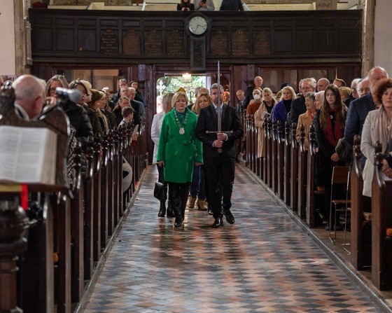 Cllr Deirdre O'Brien, Deputy Mayor of County Cork, arriving at the service.