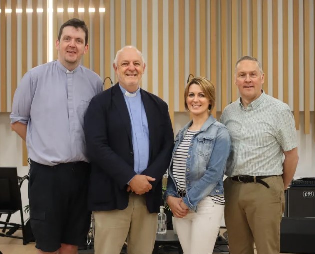 The Rev Robert Ferris, Rector of Carrigrohane Union, the Rev Terry Mitchell, Further Education and Training Officer, Hilda Connolly, Diocesan Youth Officer, and Steve Grasham, Church of Ireland Youth Ministry Development Officer.