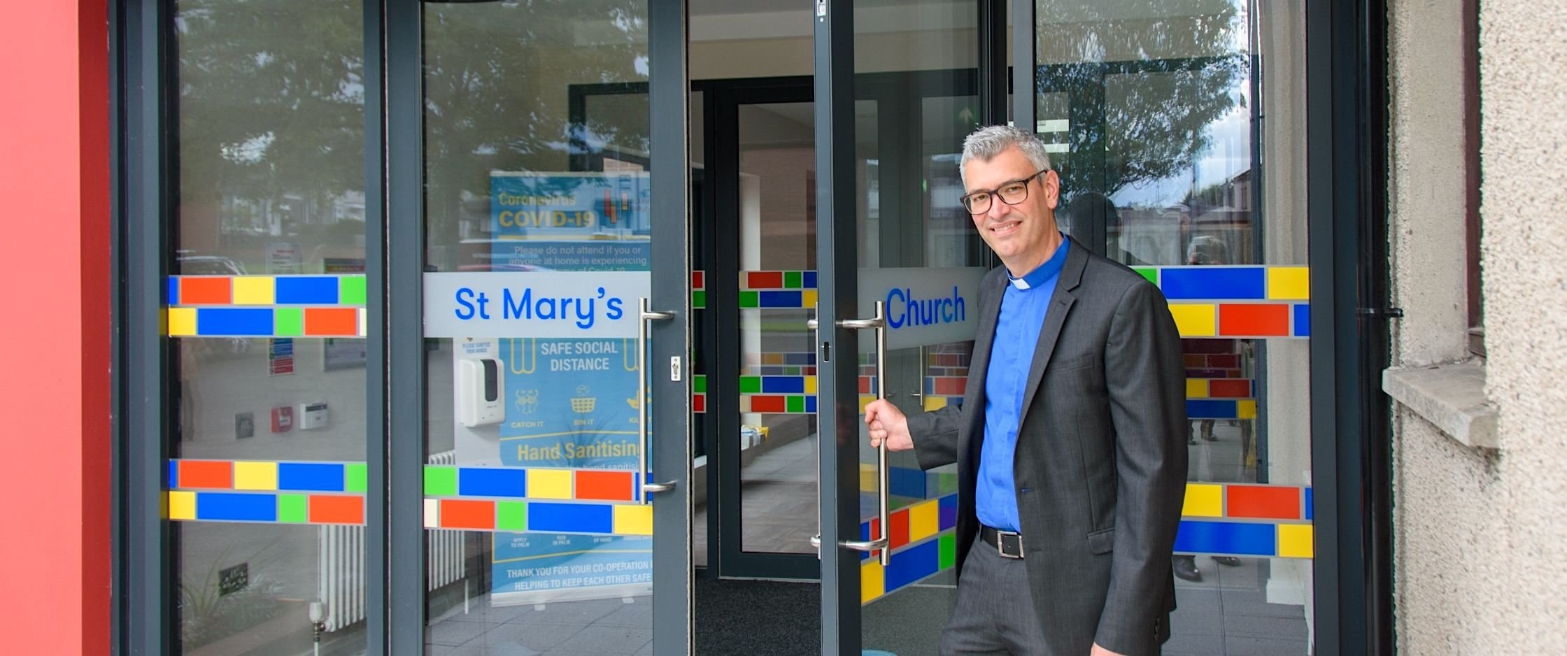 The Rev Jim Cheshire offers a warm welcome into the newly refurbished building.
