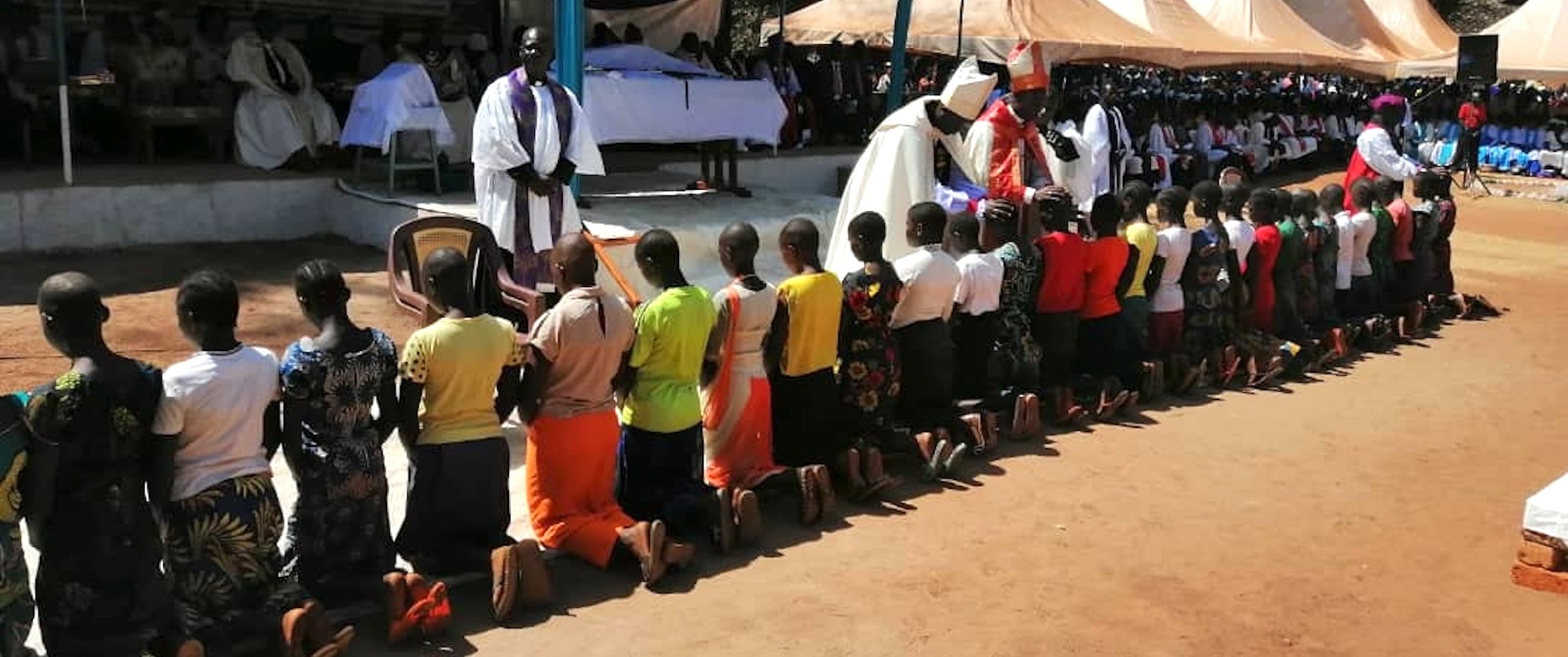 The confirmation of over 300 candidates on the Fourth Sunday of the Feast of the Epiphany, in the Diocese of Maridi.