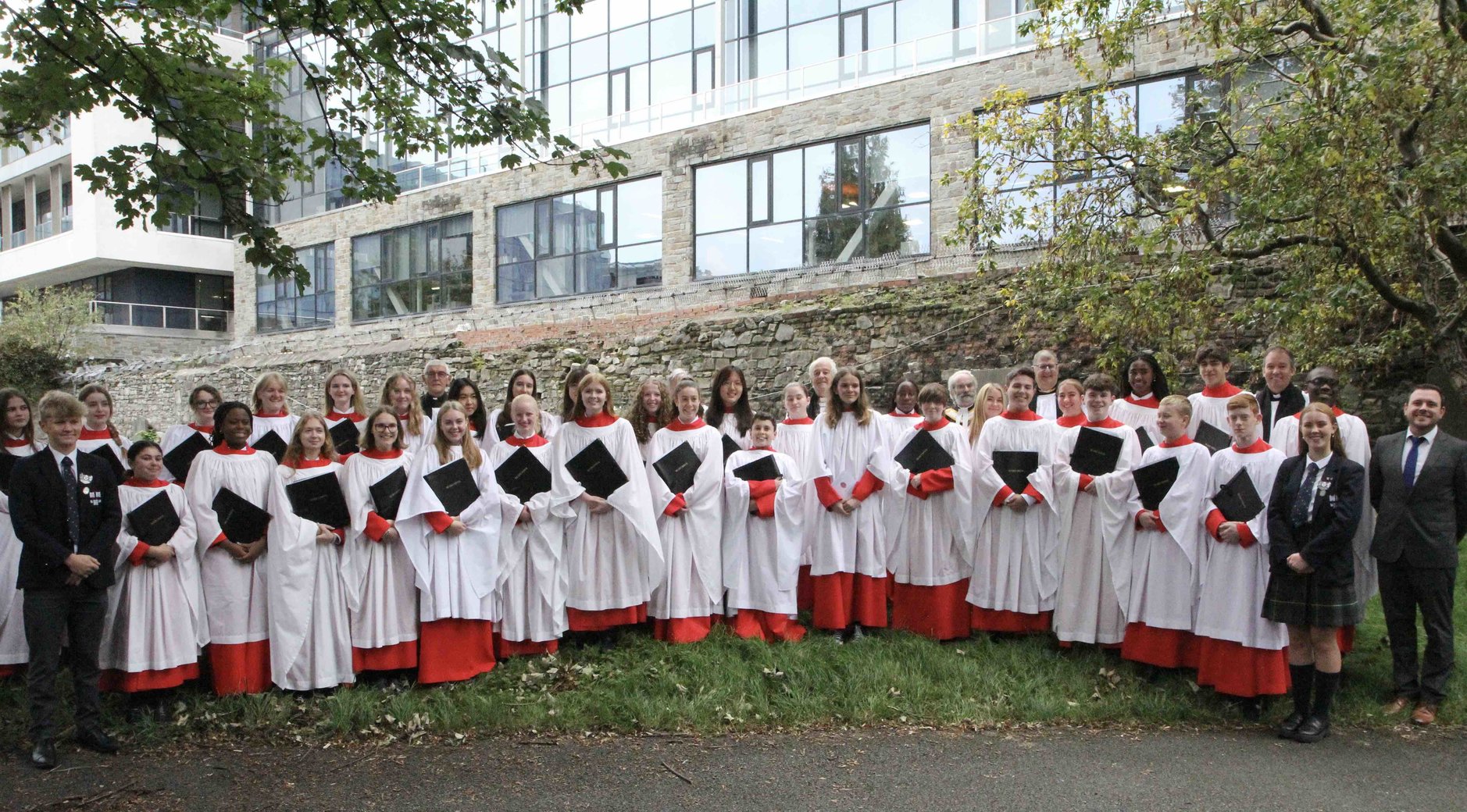 The Choir of the King's Hospital School with clergy involved in the annual New Law Term Service in St Michan's Church.