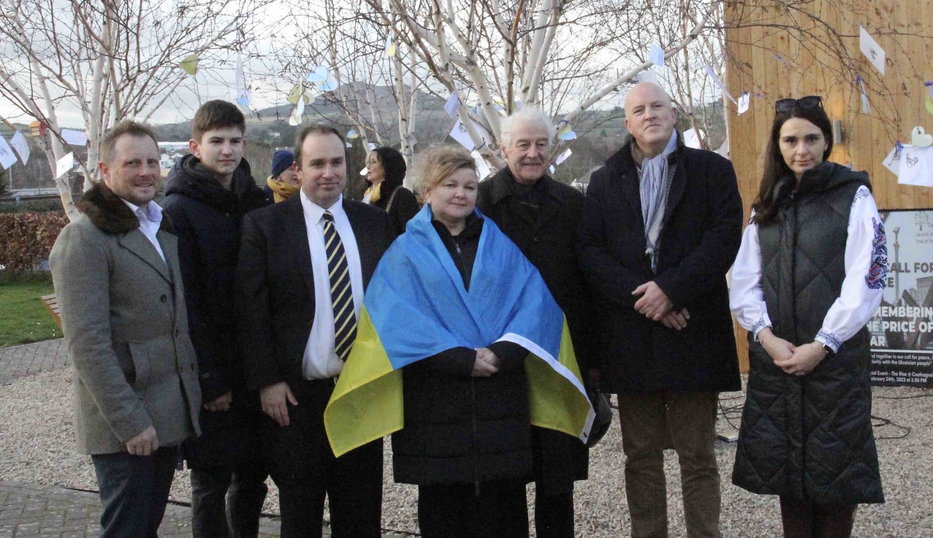 At the gathering at The Rise Coolnagreaine in Greystones to mark the first anniversary of full scale war in Ukraine.