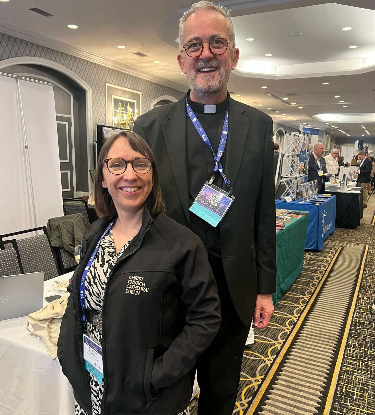 The Dean with Caroline Thompson from the Anglican Communion Office. Caroline is wearing her Christ Church Cathedral, Dublin fleece!