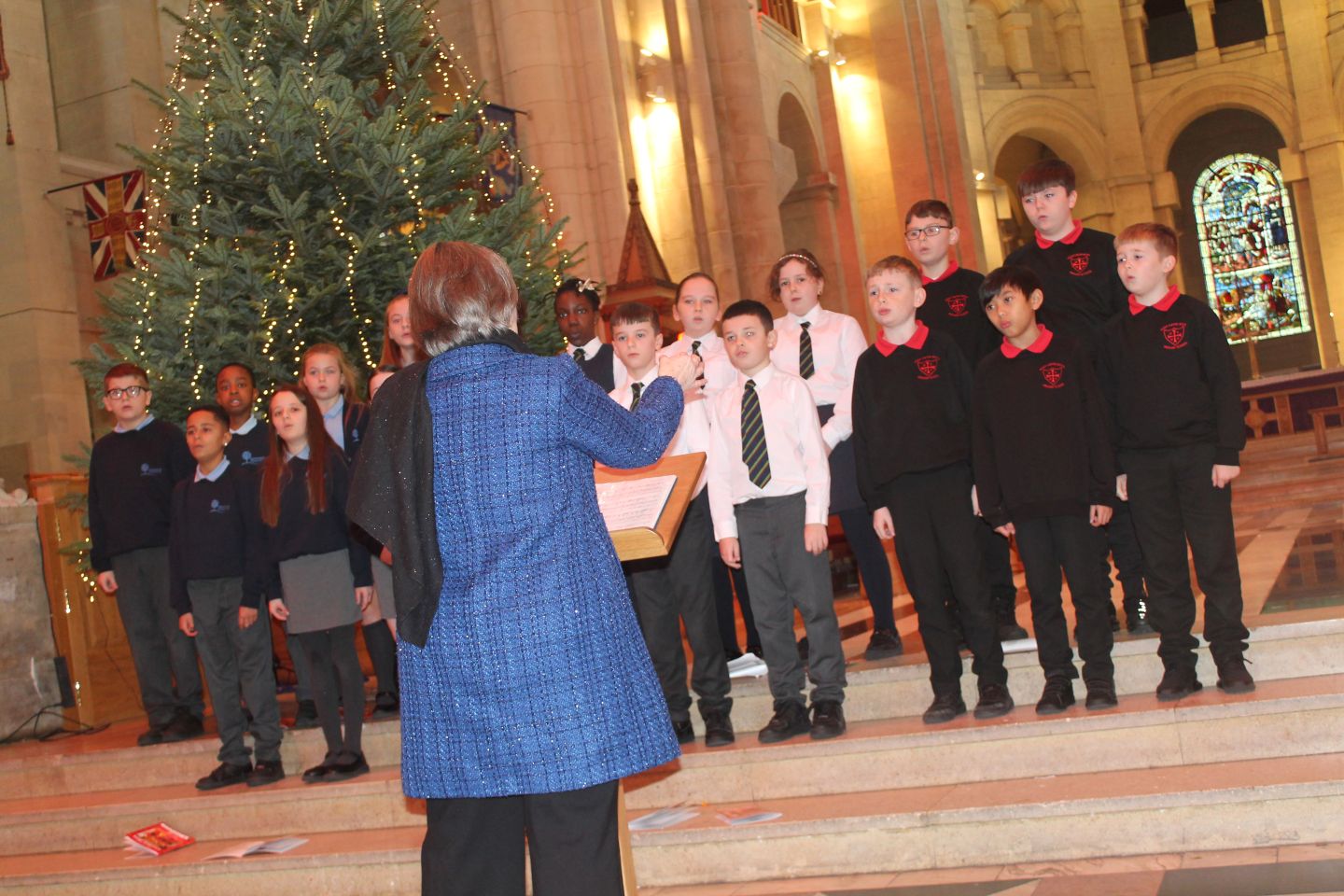 The St Anne Trust Scholars, conducted by Ms Catherine Harper, singing at the Carolfest in Belfast Cathedral on December 3.