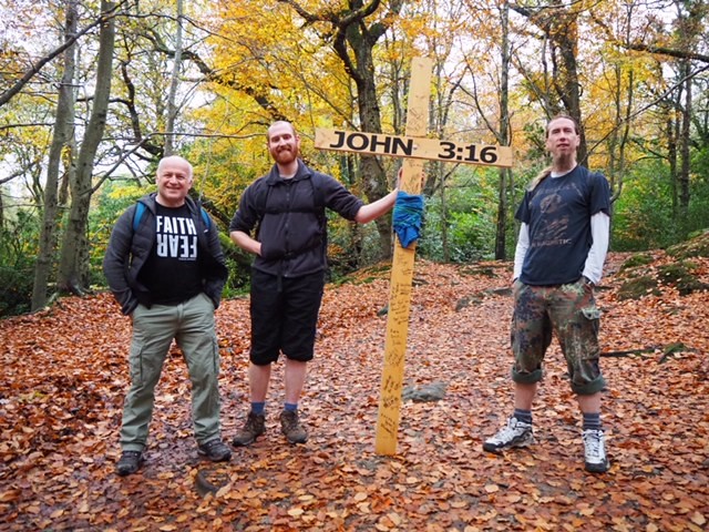 The Rev Bill Boyce, Ernie Arthur and Peter Kirch en route to the top of Slieve Donard.