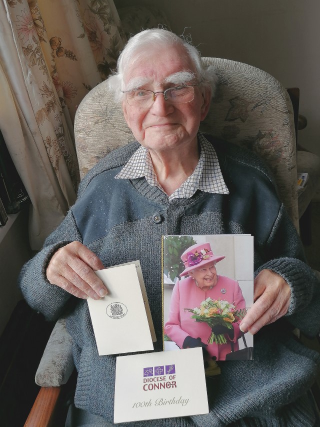 St George's parishioner Billy Adair on his 100th birthday.