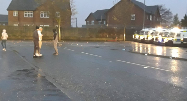 Scene in north Belfast on April 8.