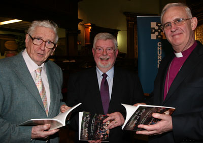 Dr Garret FitzGerald, Malcolm Macourt, Archbishop Neill