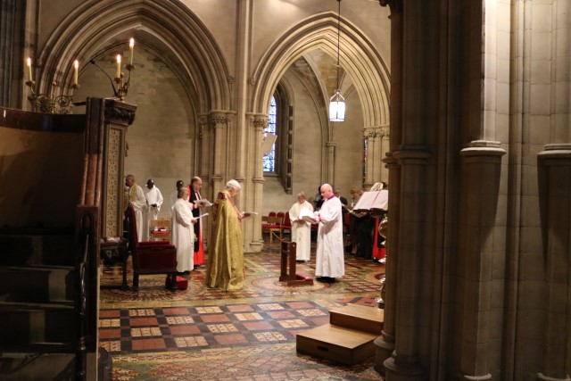 The act of consecration commences.