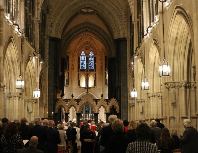 A view from the congregation.