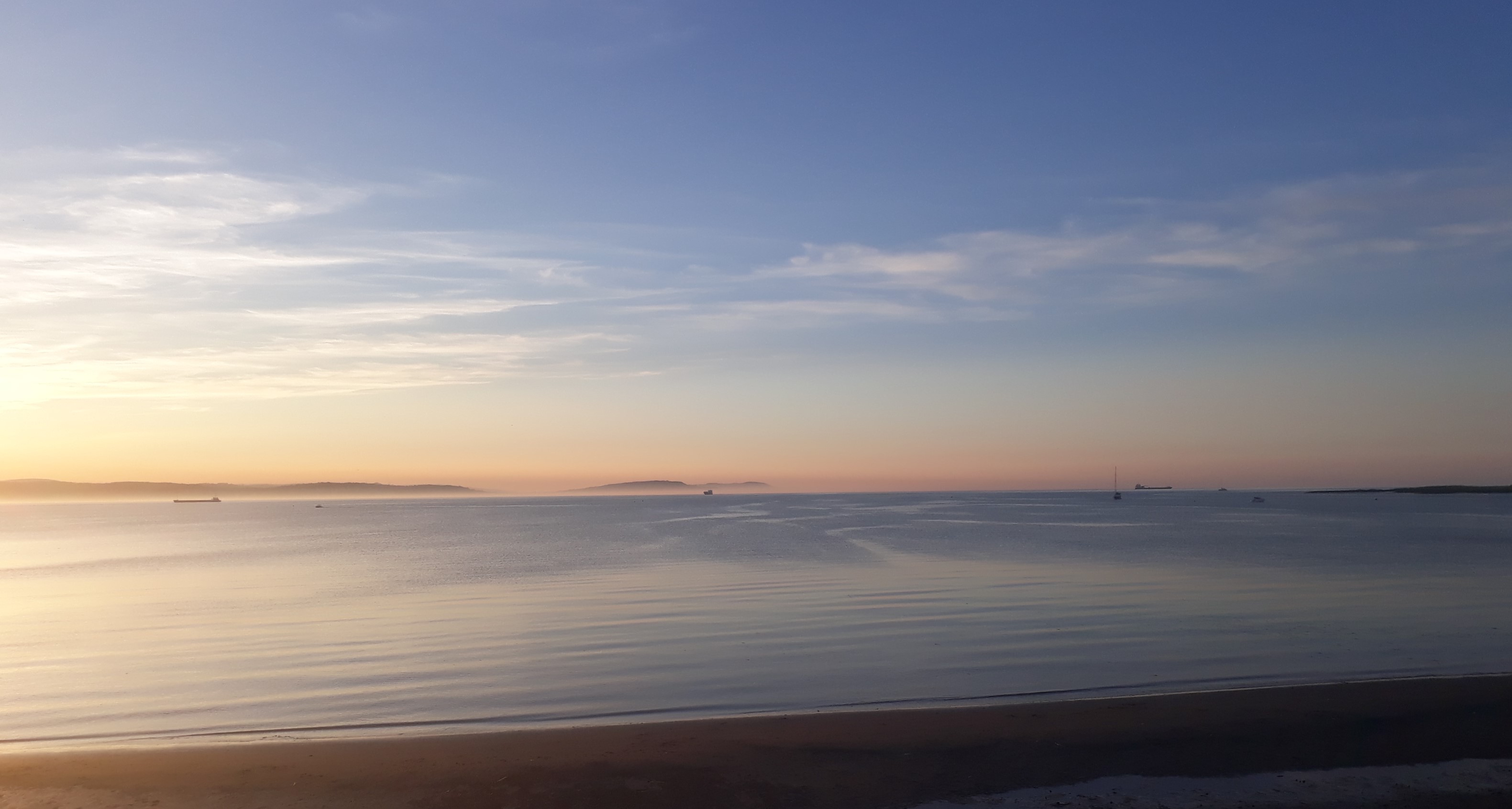 A view into the North Channel, from Ballyholme Beach.