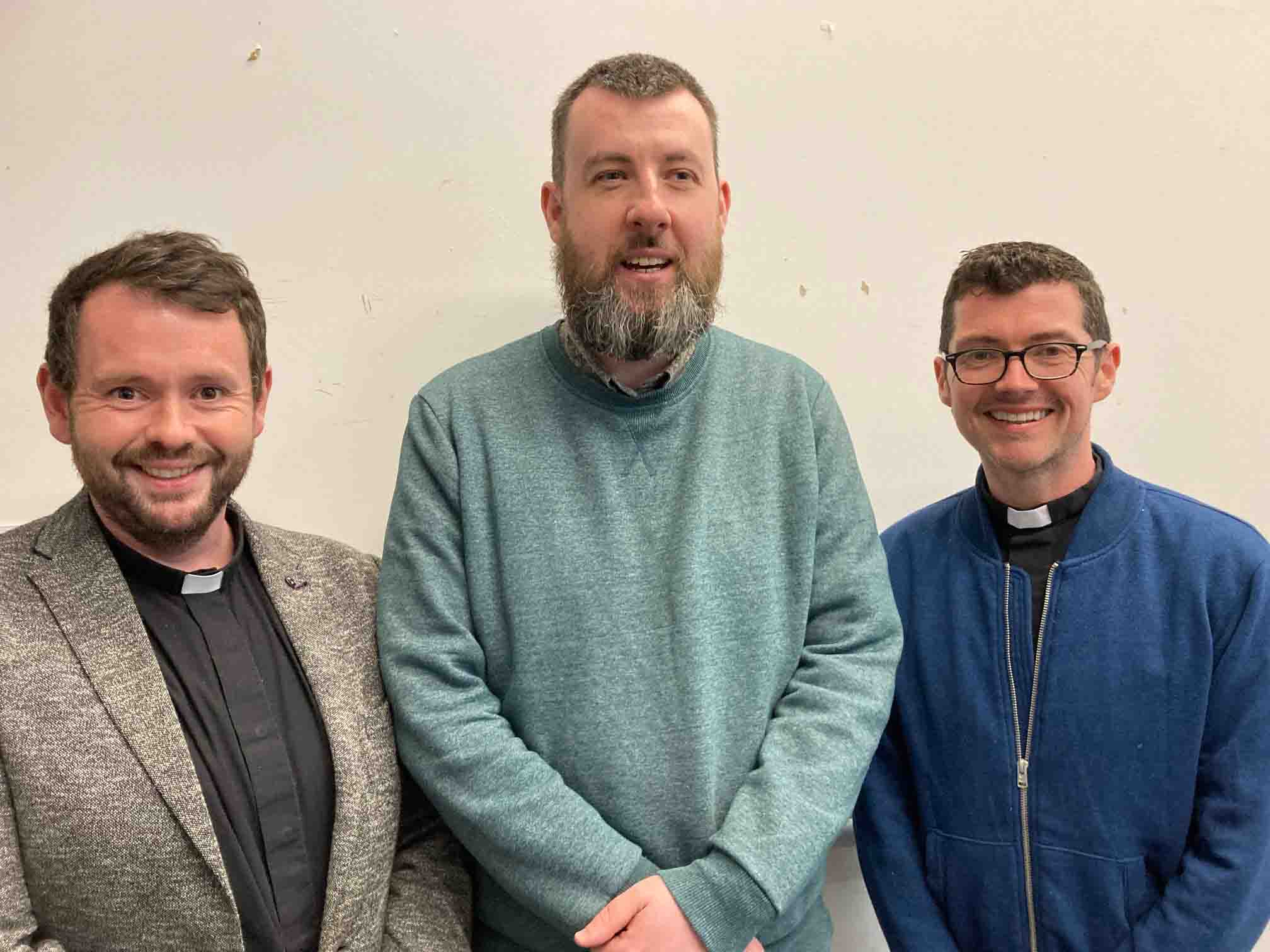 The Revd Mark Gallagher, Paudie Hollie and the Revd Chris Mac Bruithin.