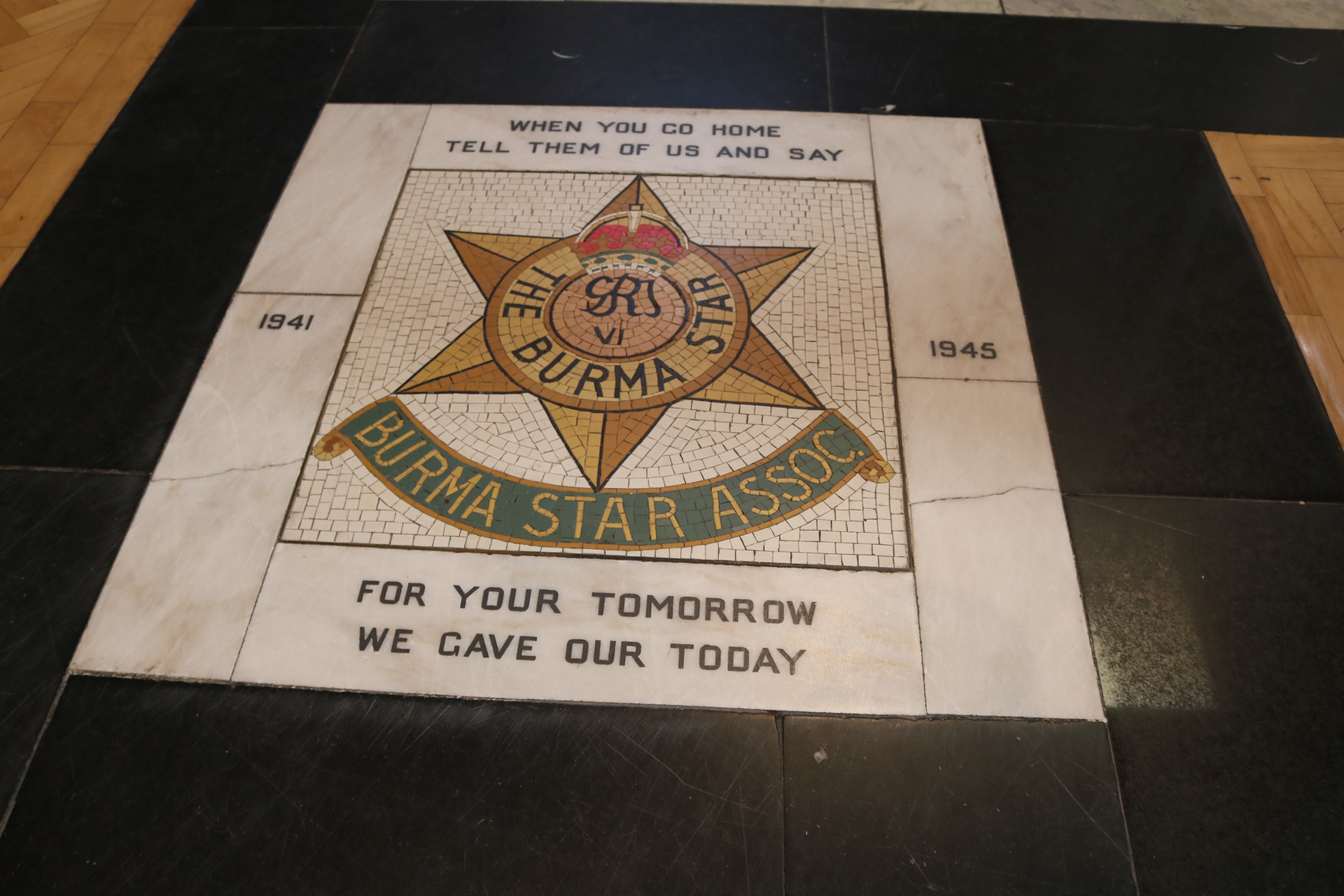 The Burma Star mosaic in Belfast Cathedral.
