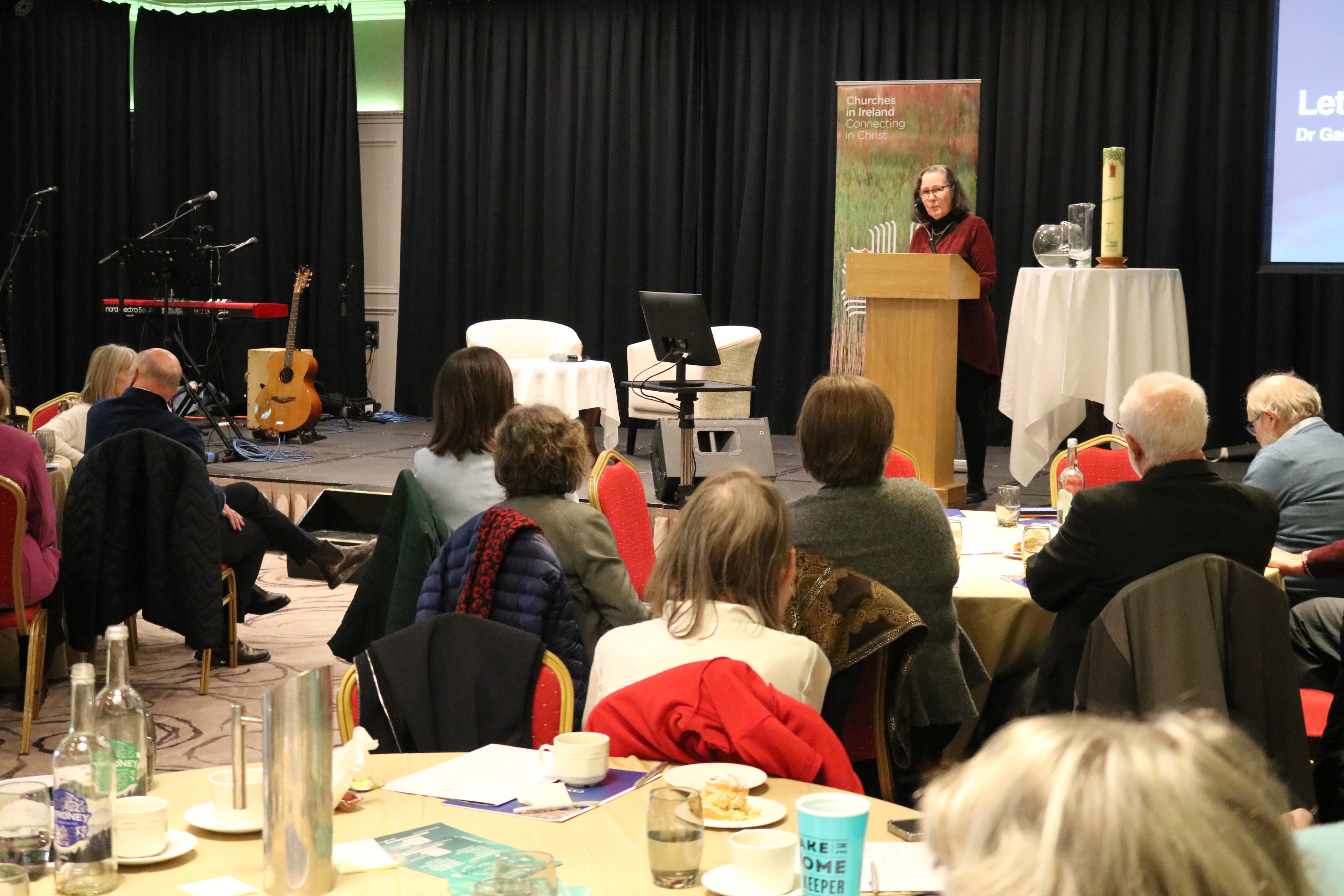 Dr Gail Heffner speaks about her project's reconciliation work in a West Michigan watershed.