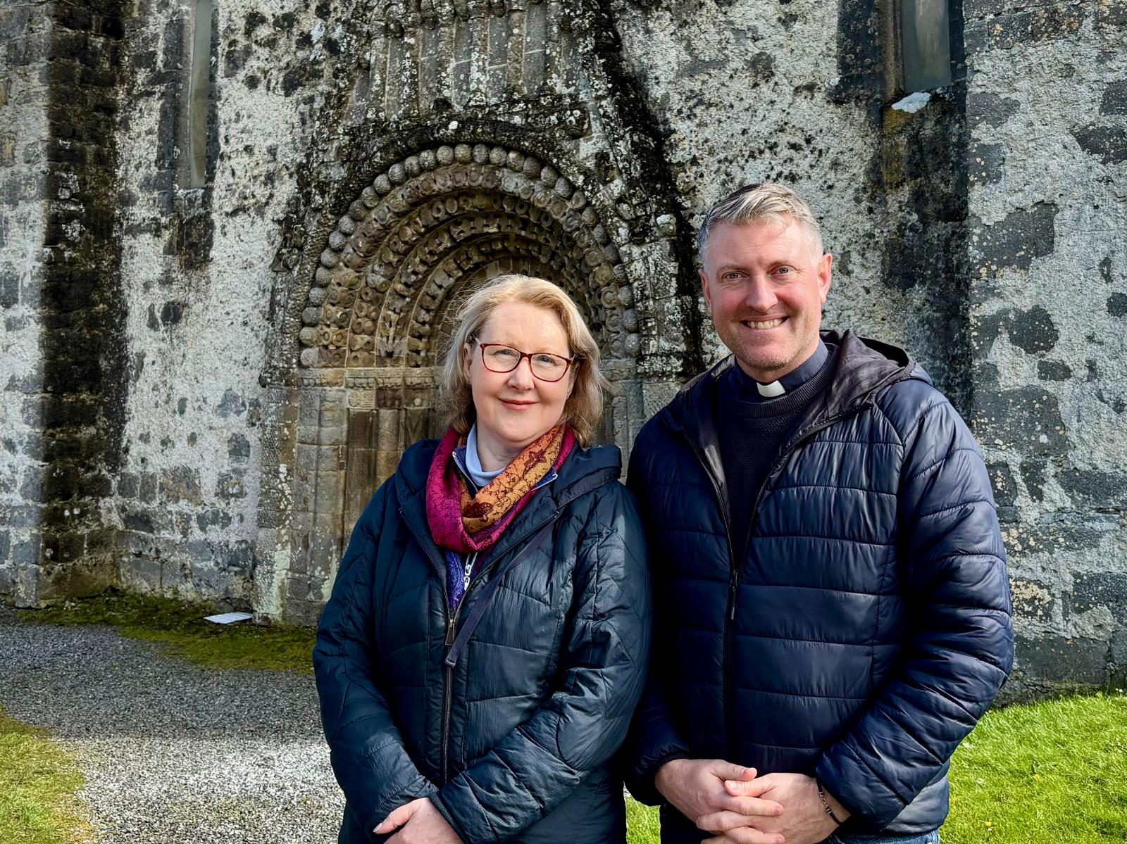 Revd Philip McKinley & Valerie Raitt at St Brendan's Cathedral, Clonfert