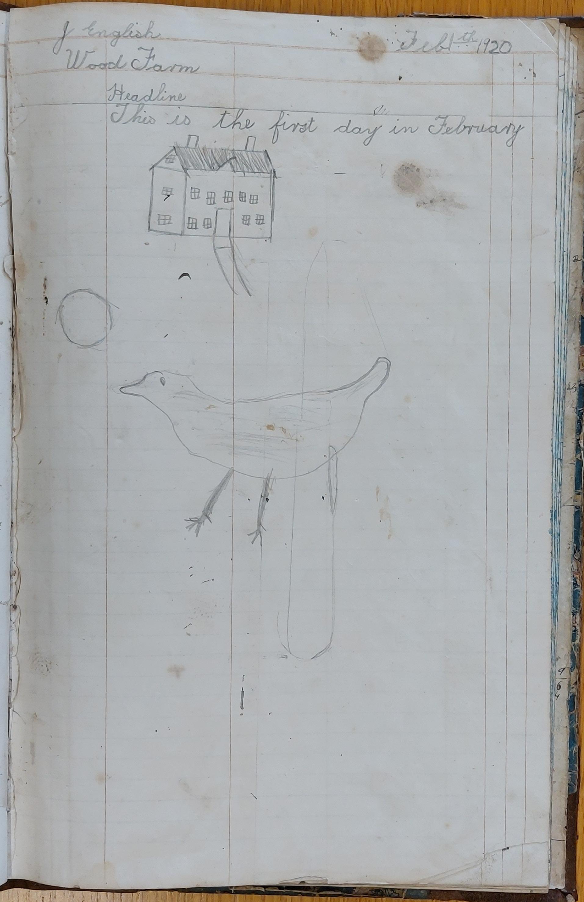Children's doodles, February 1920, Miscellaneous Volume. RCB Library P/1218/28